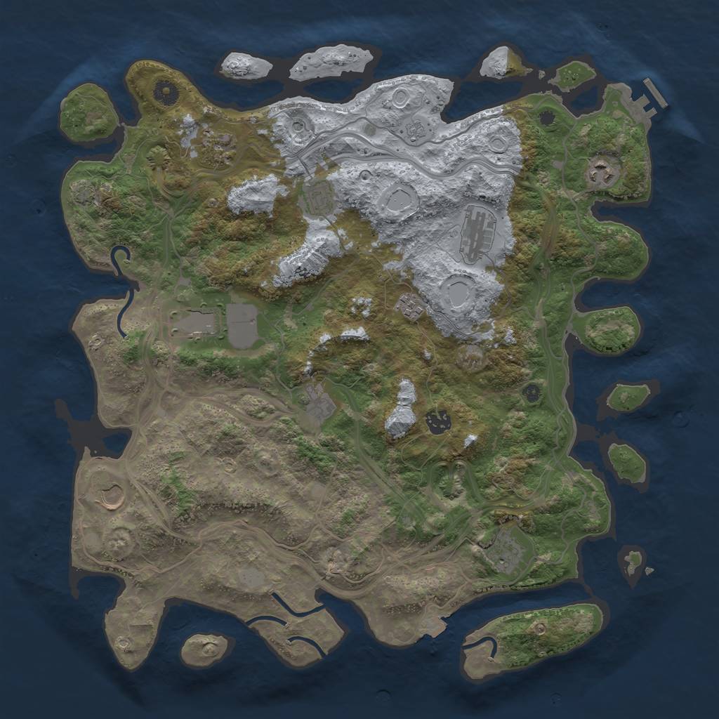 Rust Map: Procedural Map, Size: 4250, Seed: 1204830979, 17 Monuments
