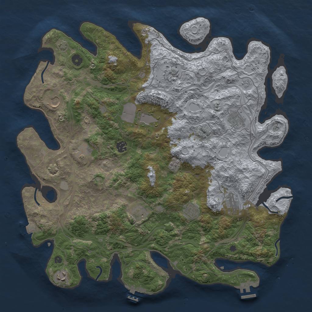 Rust Map: Procedural Map, Size: 4250, Seed: 1307302616, 19 Monuments