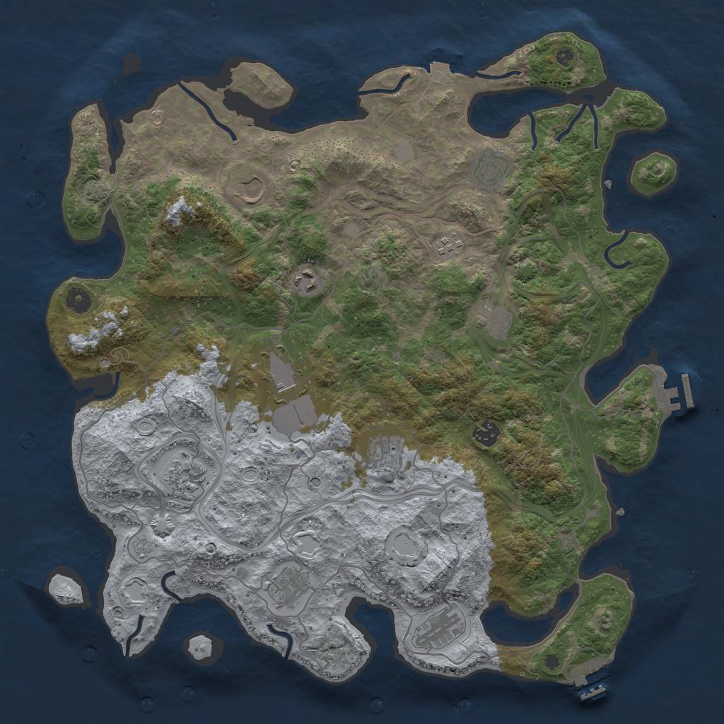 Rust Map: Procedural Map, Size: 4300, Seed: 40149325, 19 Monuments