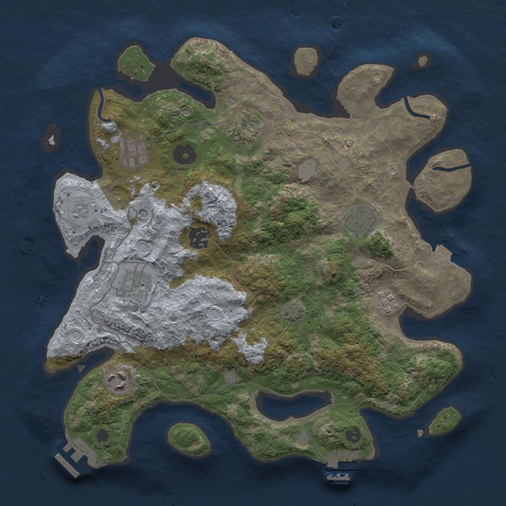 Rust Map: Procedural Map, Size: 3400, Seed: 84766120, 15 Monuments