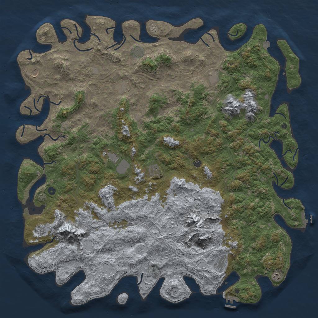 Rust Map: Procedural Map, Size: 6000, Seed: 20565345, 19 Monuments