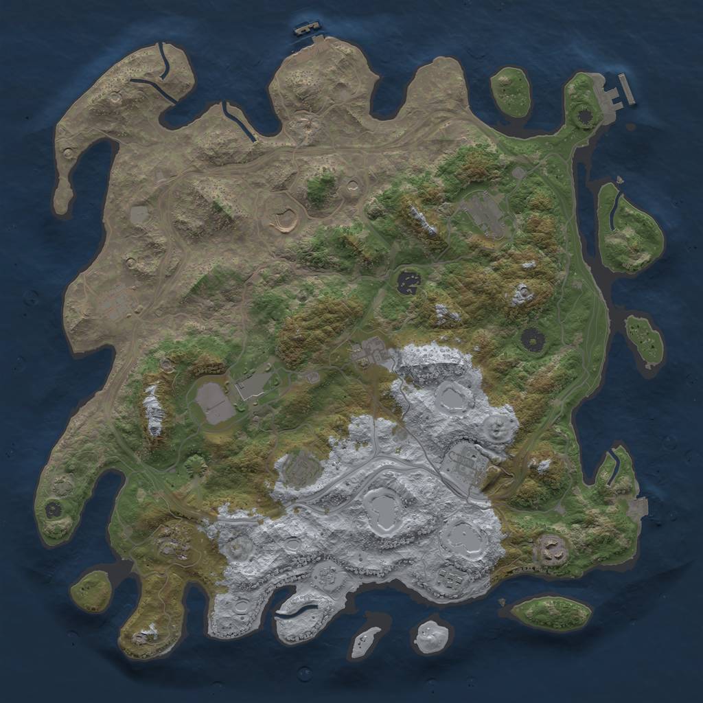 Rust Map: Procedural Map, Size: 4400, Seed: 59928168, 19 Monuments
