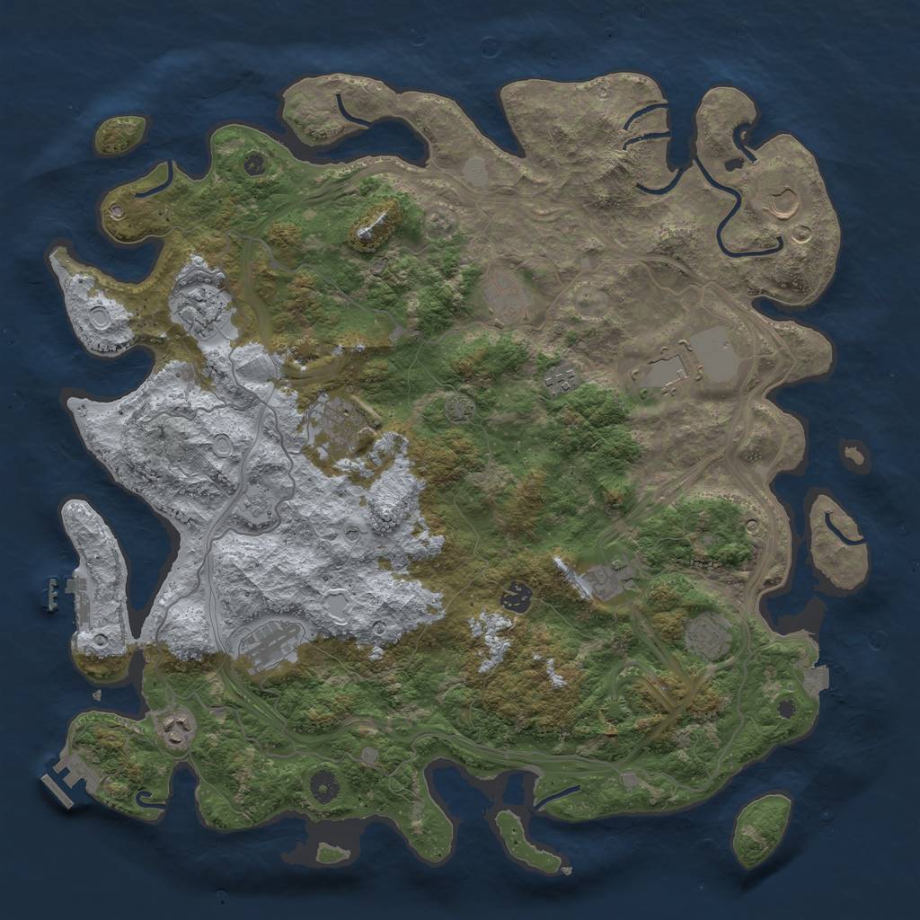 Rust Map: Procedural Map, Size: 4500, Seed: 1927501042, 19 Monuments