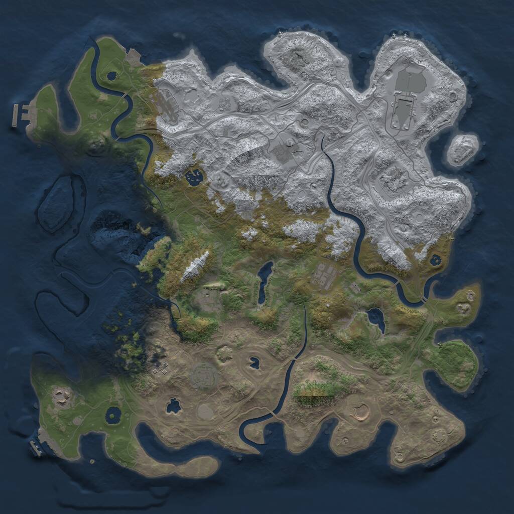 Rust Map: Procedural Map, Size: 4569, Seed: 69, 17 Monuments