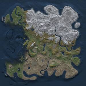 Thumbnail Rust Map: Procedural Map, Size: 4569, Seed: 69, 17 Monuments
