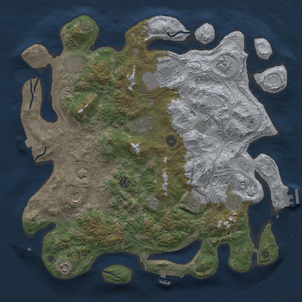 Rust Map: Procedural Map, Size: 4250, Seed: 43562734, 19 Monuments