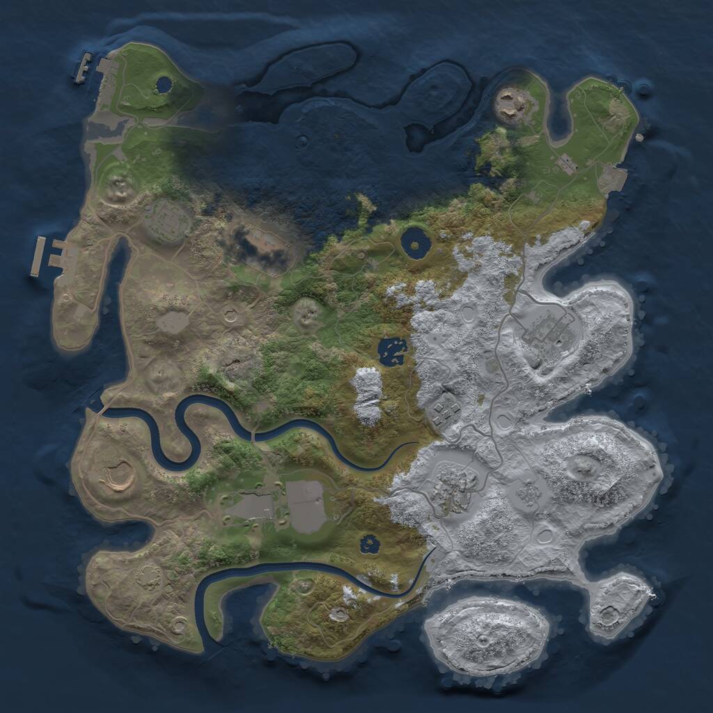 Rust Map: Procedural Map, Size: 3550, Seed: 40367689, 15 Monuments