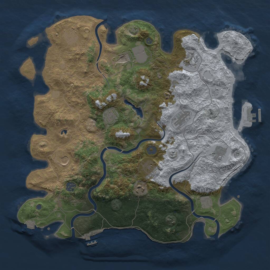Rust Map: Procedural Map, Size: 4100, Seed: 17768948, 17 Monuments