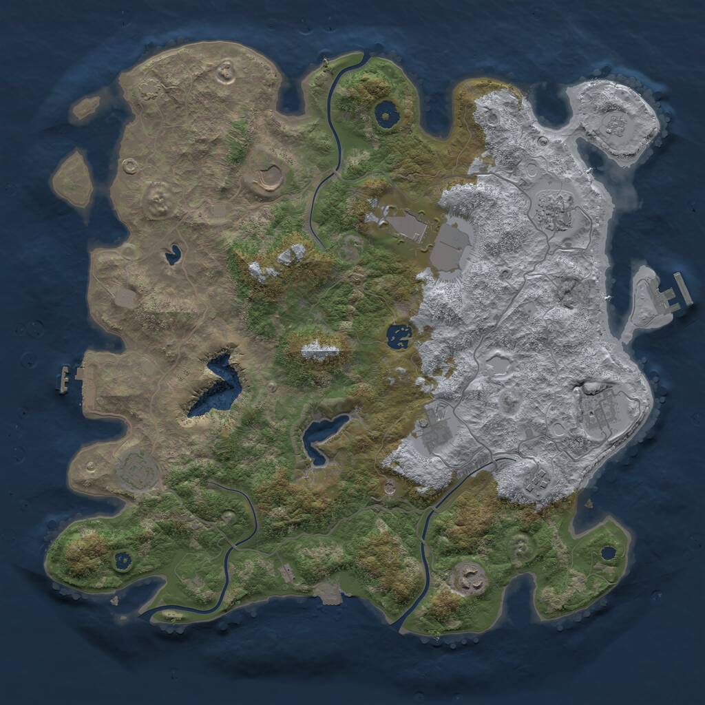 Rust Map: Procedural Map, Size: 4100, Seed: 17768948, 15 Monuments