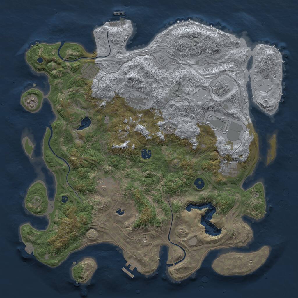 Rust Map: Procedural Map, Size: 4300, Seed: 11883361, 15 Monuments