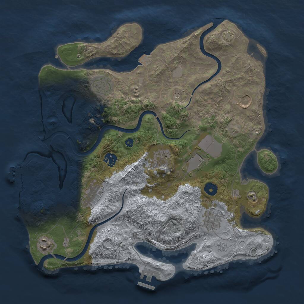 Rust Map: Procedural Map, Size: 3500, Seed: 52432, 15 Monuments