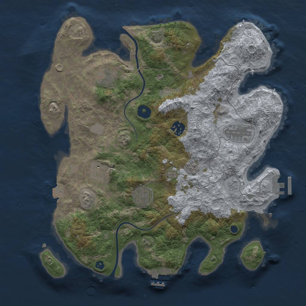 Rust Map: Procedural Map, Size: 3400, Seed: 34180923, 11 Monuments