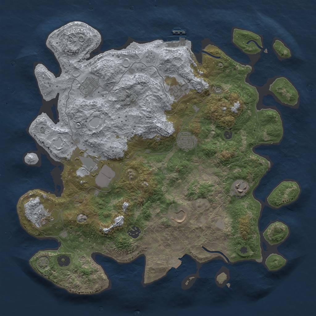 Rust Map: Procedural Map, Size: 3850, Seed: 38142839, 15 Monuments