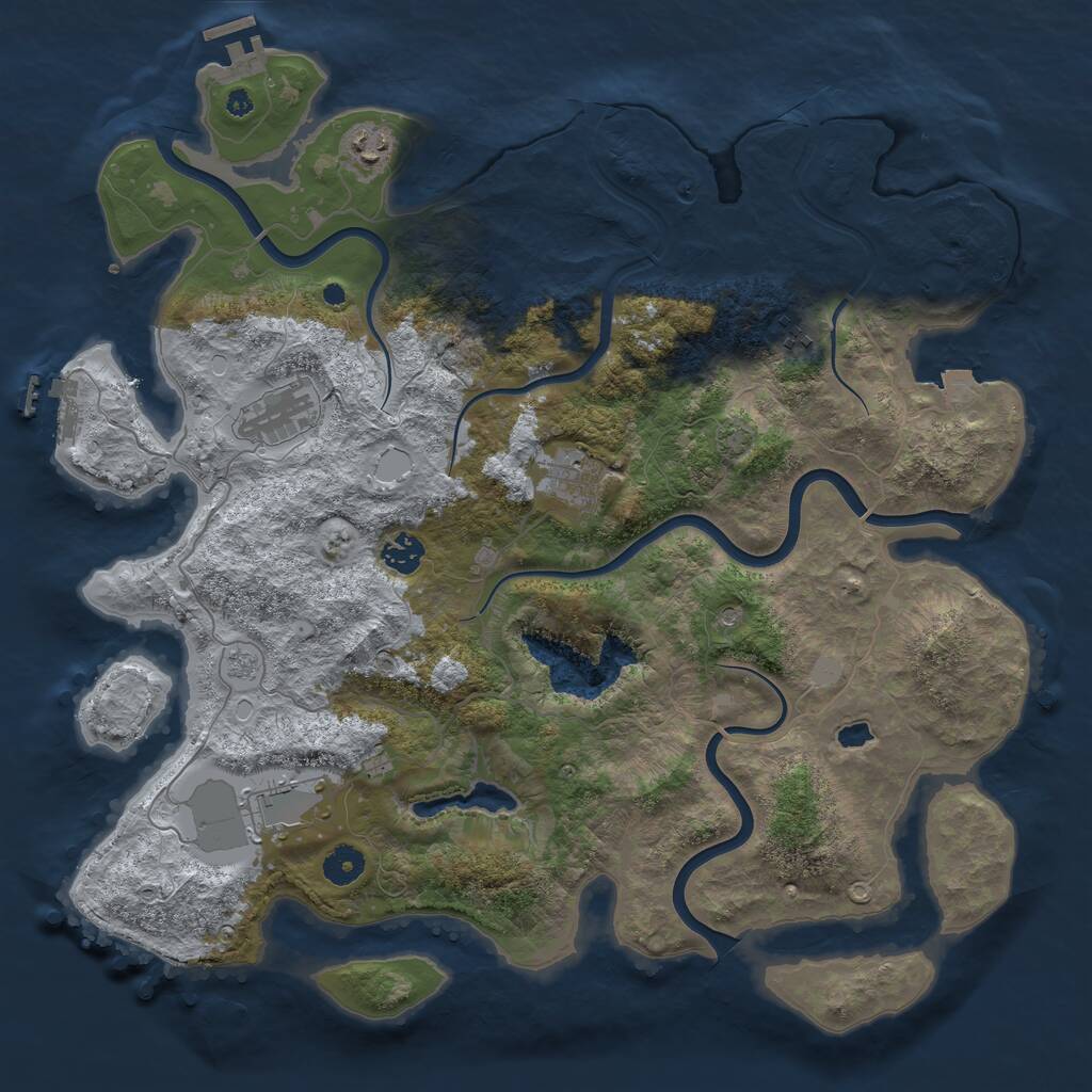 Rust Map: Procedural Map, Size: 4100, Seed: 74428696, 12 Monuments