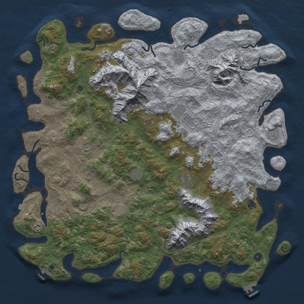 Rust Map: Procedural Map, Size: 5800, Seed: 1234567890, 19 Monuments