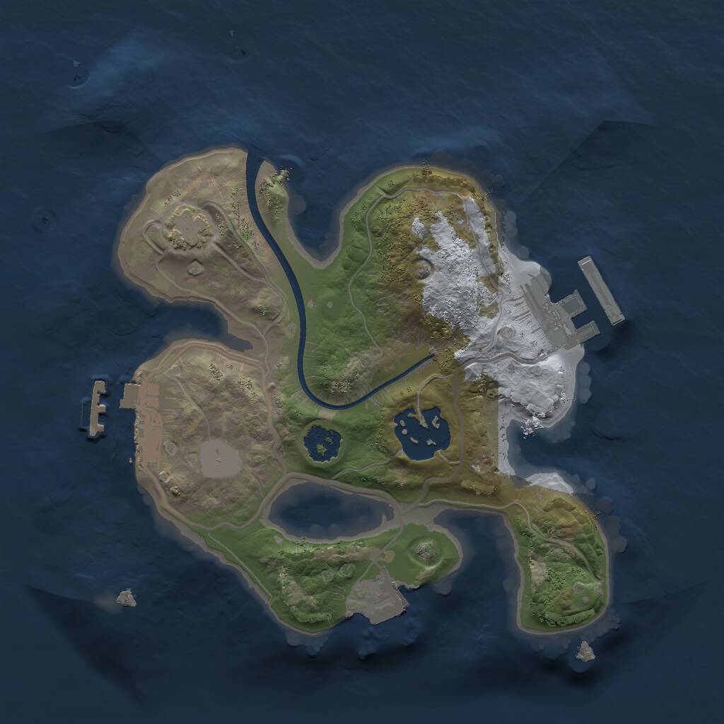 Rust Map: Procedural Map, Size: 2000, Seed: 2017039807, 5 Monuments