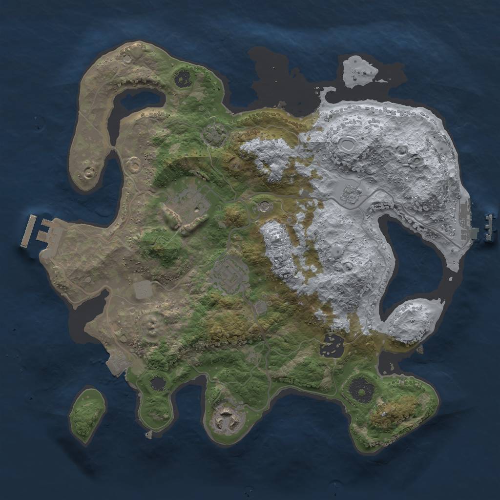 Rust Map: Procedural Map, Size: 3000, Seed: 263852666, 12 Monuments