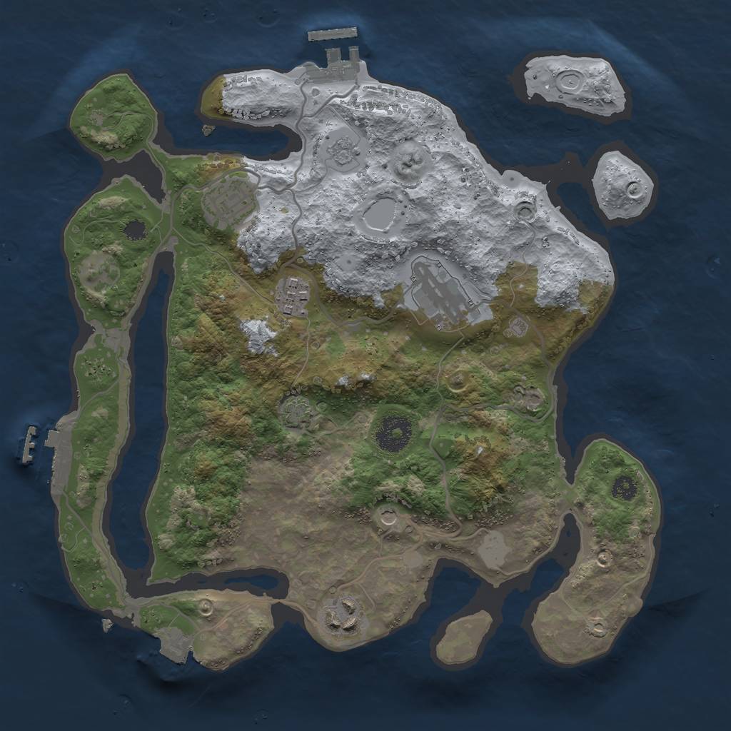 Rust Map: Procedural Map, Size: 3000, Seed: 604, 12 Monuments