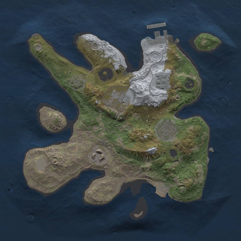 Rust Map: Procedural Map, Size: 2500, Seed: 906759666, 9 Monuments