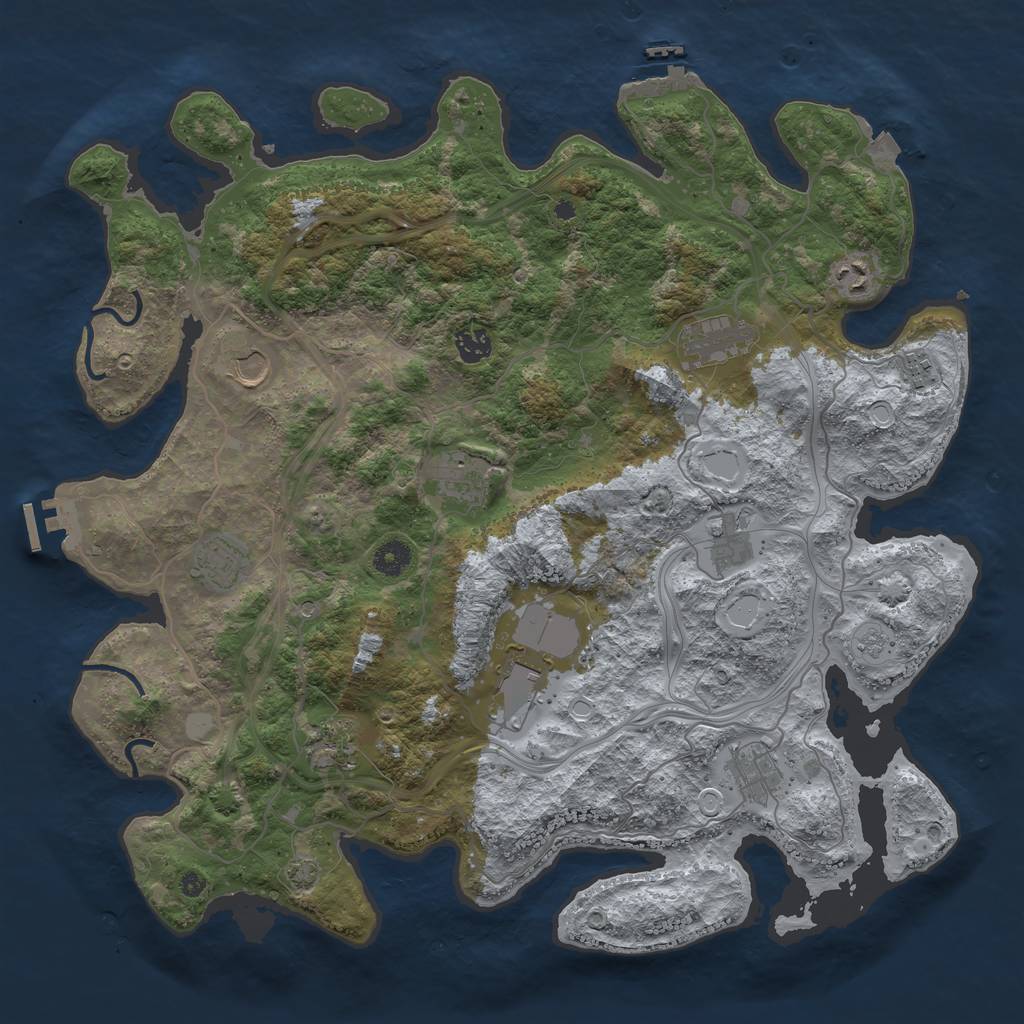 Rust Map: Procedural Map, Size: 4250, Seed: 1326999524, 19 Monuments