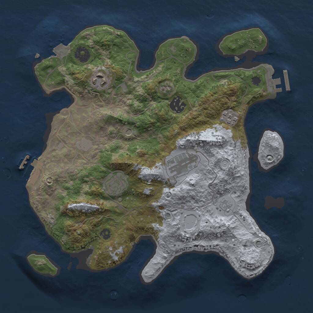 Rust Map: Procedural Map, Size: 3000, Seed: 65931717, 10 Monuments