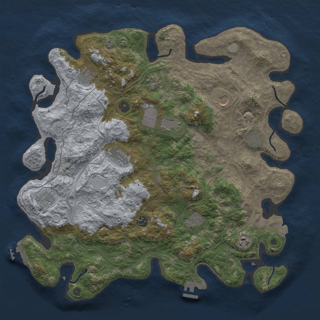 Rust Map: Procedural Map, Size: 4300, Seed: 93199992, 19 Monuments