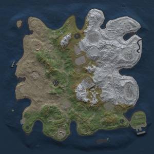 Thumbnail Rust Map: Procedural Map, Size: 3750, Seed: 33511823, 19 Monuments