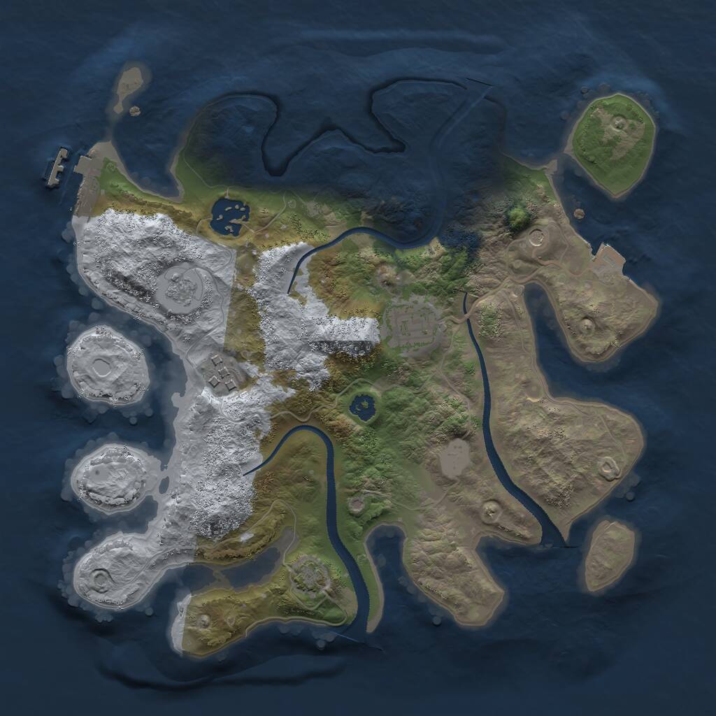 Rust Map: Procedural Map, Size: 2800, Seed: 1122213342, 8 Monuments