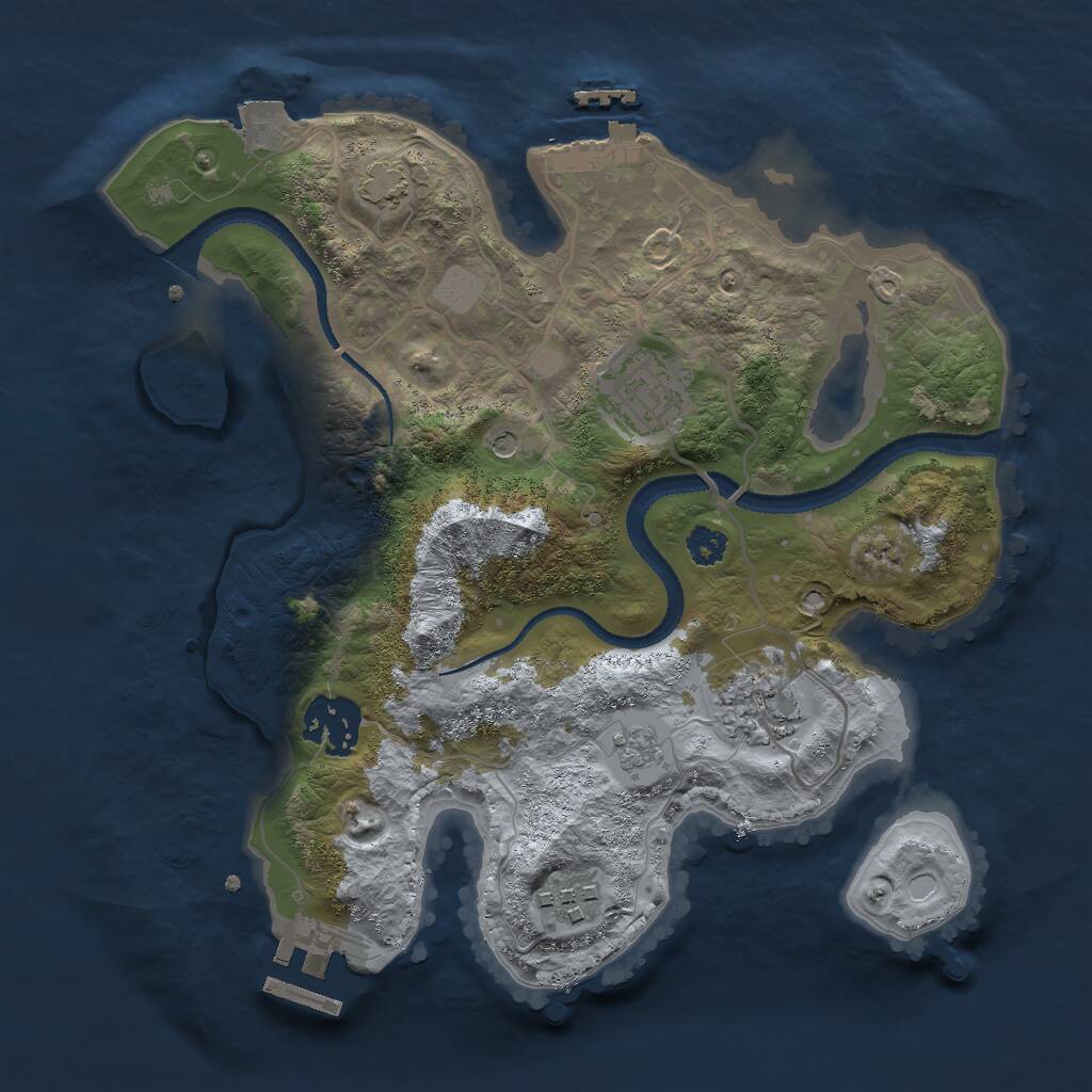 Rust Map: Procedural Map, Size: 2750, Seed: 811926211, 10 Monuments