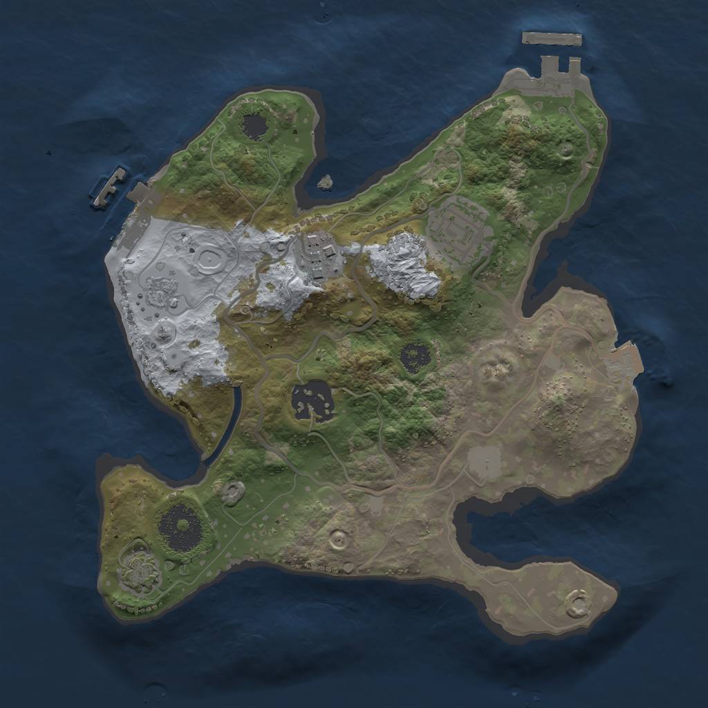 Rust Map: Procedural Map, Size: 2400, Seed: 70001, 10 Monuments