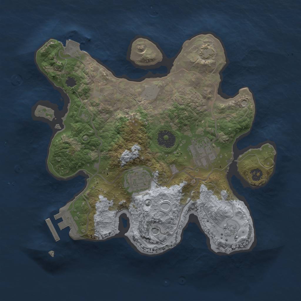 Rust Map: Procedural Map, Size: 2500, Seed: 45489883, 9 Monuments