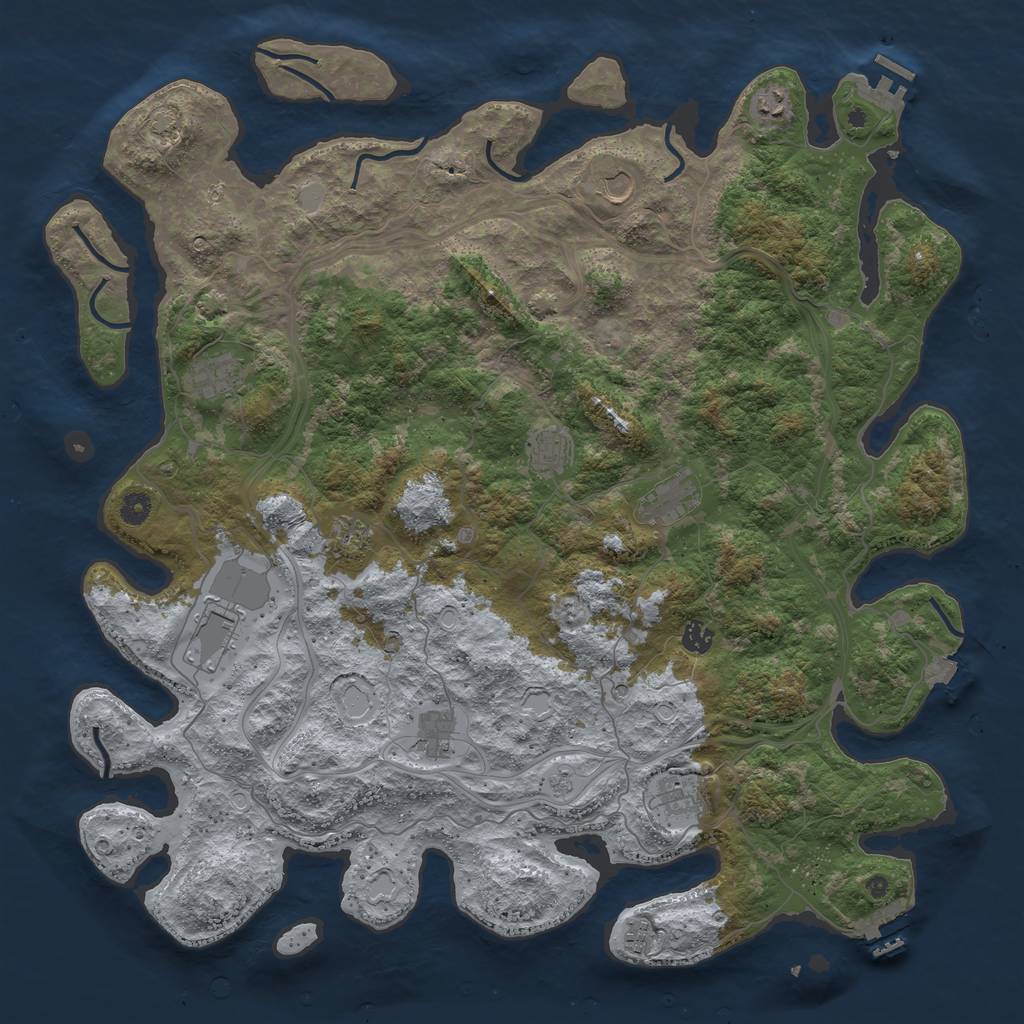 Rust Map: Procedural Map, Size: 4800, Seed: 427994796, 19 Monuments