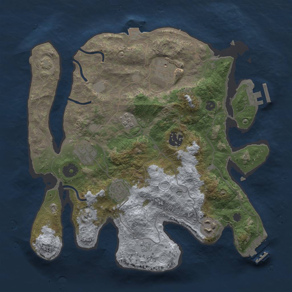 Rust Map: Procedural Map, Size: 3000, Seed: 1757656957, 14 Monuments