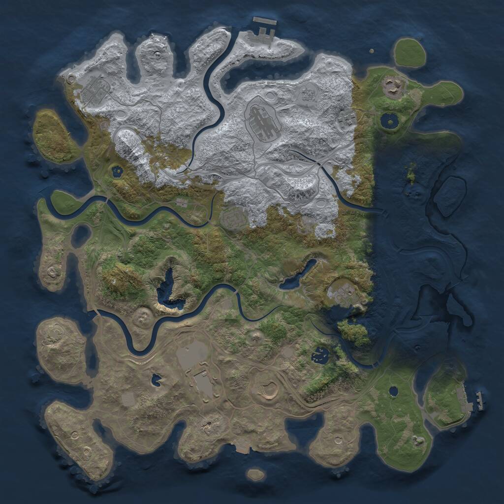 Rust Map: Procedural Map, Size: 4300, Seed: 473625, 15 Monuments