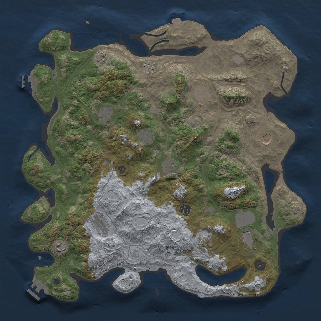 Rust Map: Procedural Map, Size: 4250, Seed: 590588565, 19 Monuments