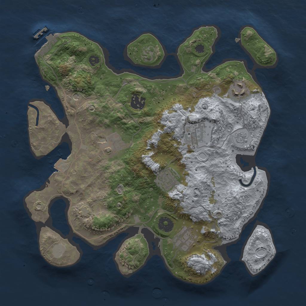 Rust Map: Procedural Map, Size: 3000, Seed: 143567, 13 Monuments