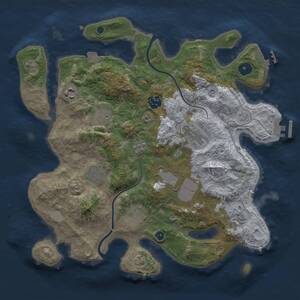 Thumbnail Rust Map: Procedural Map, Size: 3500, Seed: 1596046598, 15 Monuments