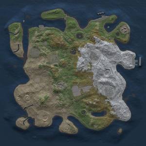 Thumbnail Rust Map: Procedural Map, Size: 3500, Seed: 1596046598, 16 Monuments