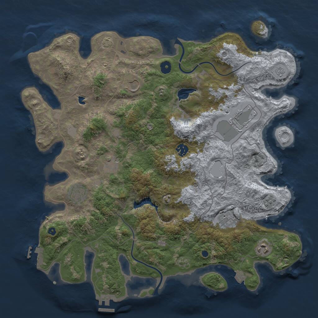 Rust Map: Procedural Map, Size: 4000, Seed: 1877542971, 14 Monuments