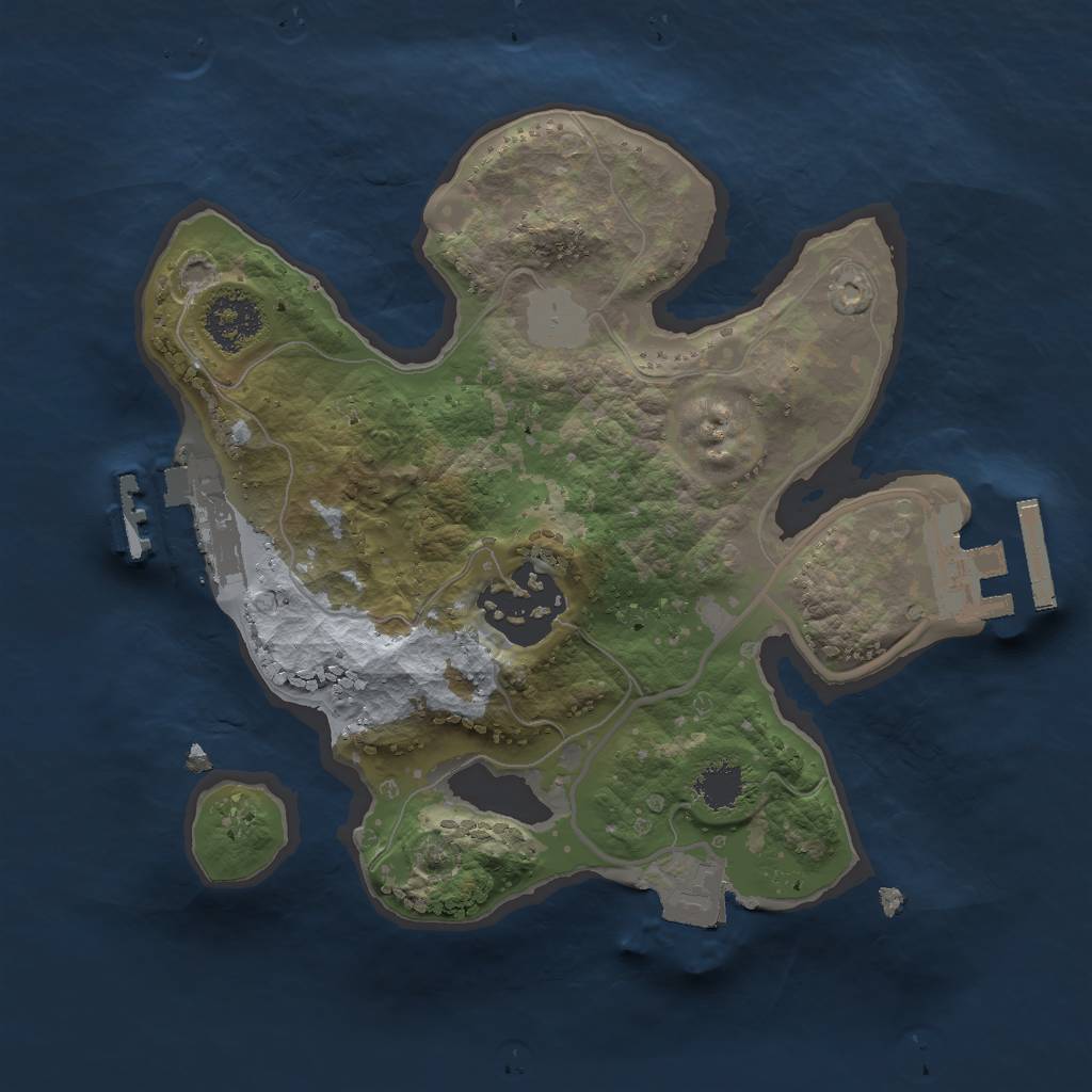 Rust Map: Procedural Map, Size: 2000, Seed: 454431265, 6 Monuments