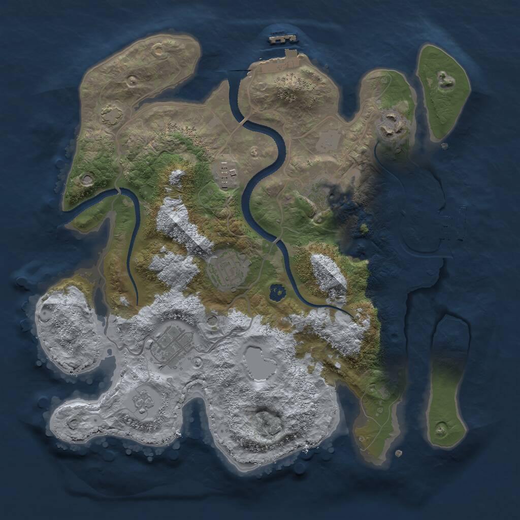 Rust Map: Procedural Map, Size: 3000, Seed: 546235976, 11 Monuments