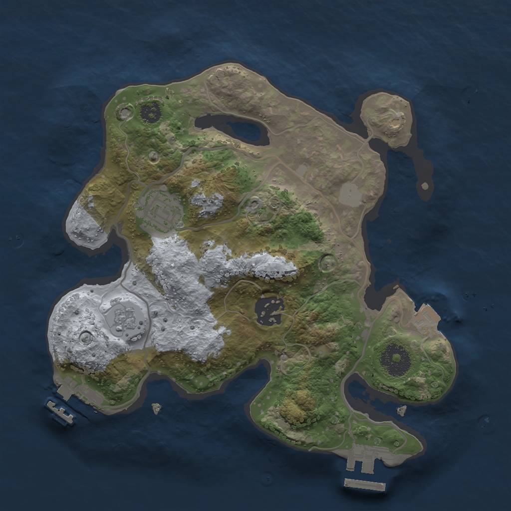 Rust Map: Procedural Map, Size: 2500, Seed: 8611536, 8 Monuments