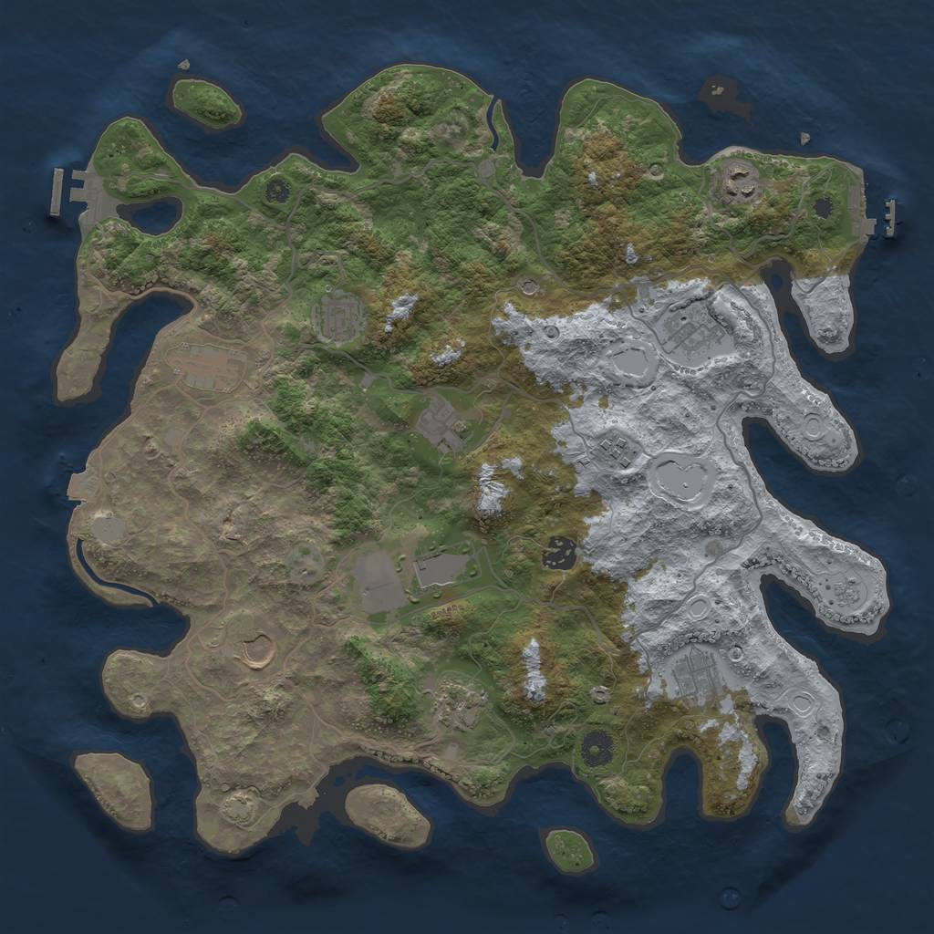 Rust Map: Procedural Map, Size: 4000, Seed: 214604020, 19 Monuments