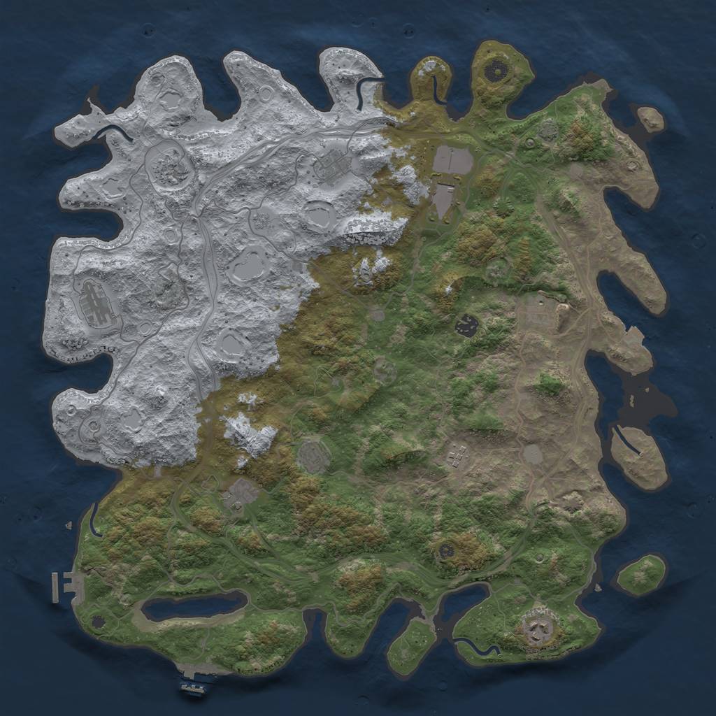 Rust Map: Procedural Map, Size: 4800, Seed: 34902794, 18 Monuments