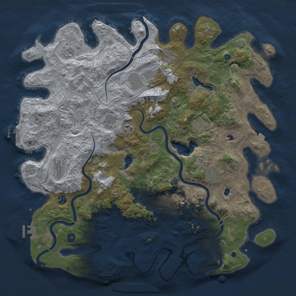 Rust Map: Procedural Map, Size: 4800, Seed: 34902794, 17 Monuments