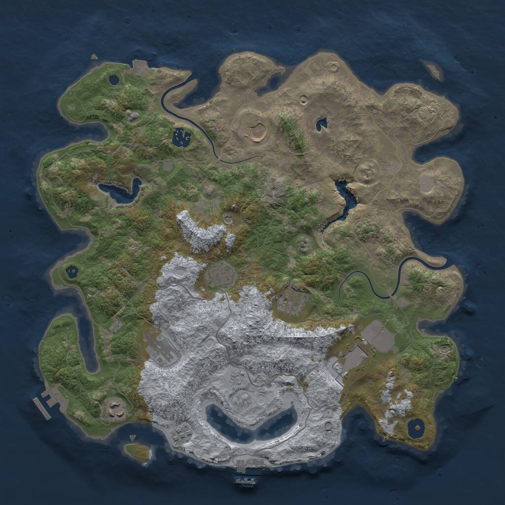 Rust Map: Procedural Map, Size: 4000, Seed: 1335657264, 14 Monuments