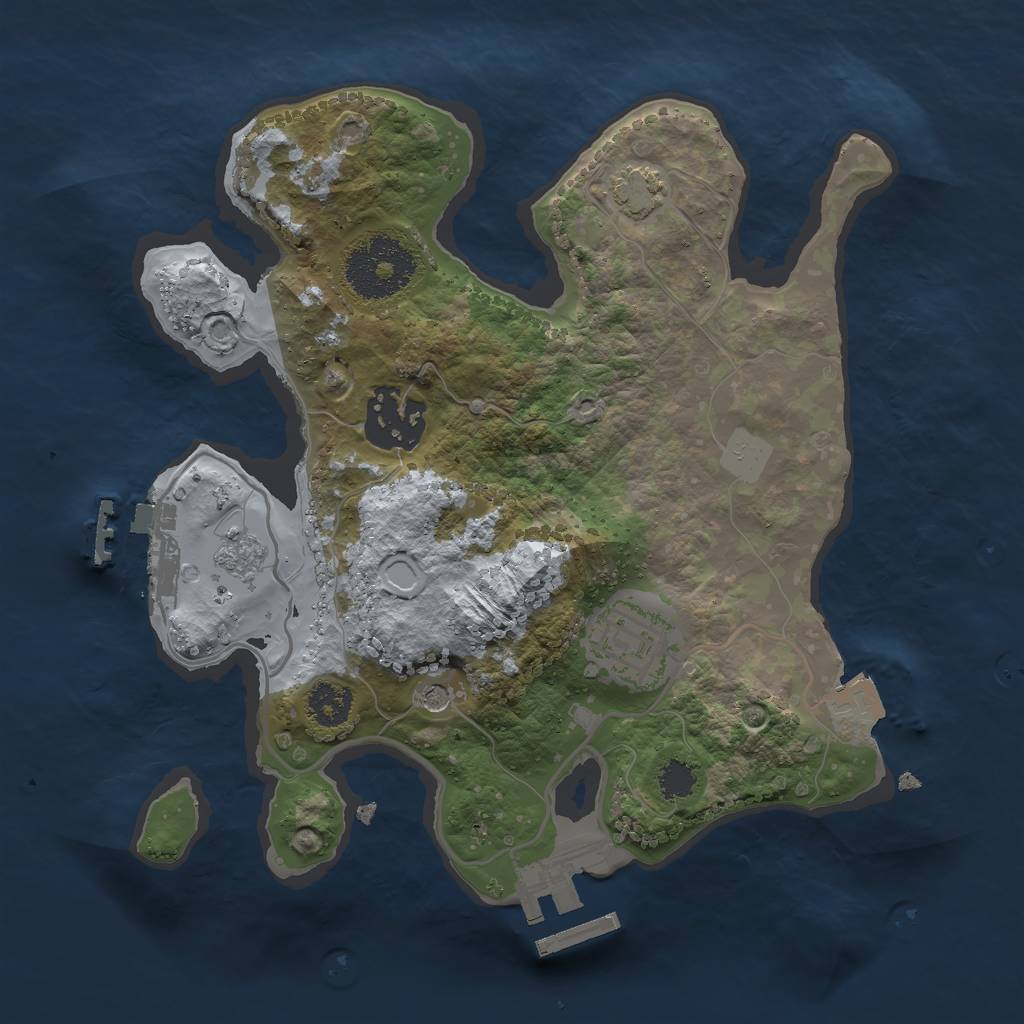 Rust Map: Procedural Map, Size: 2400, Seed: 345, 10 Monuments