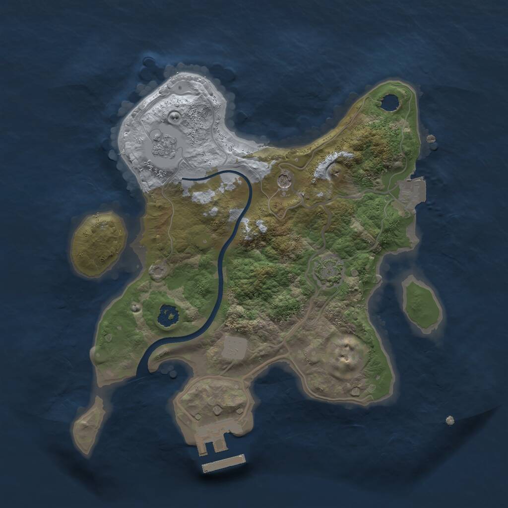 Rust Map: Procedural Map, Size: 2345, Seed: 2345, 5 Monuments