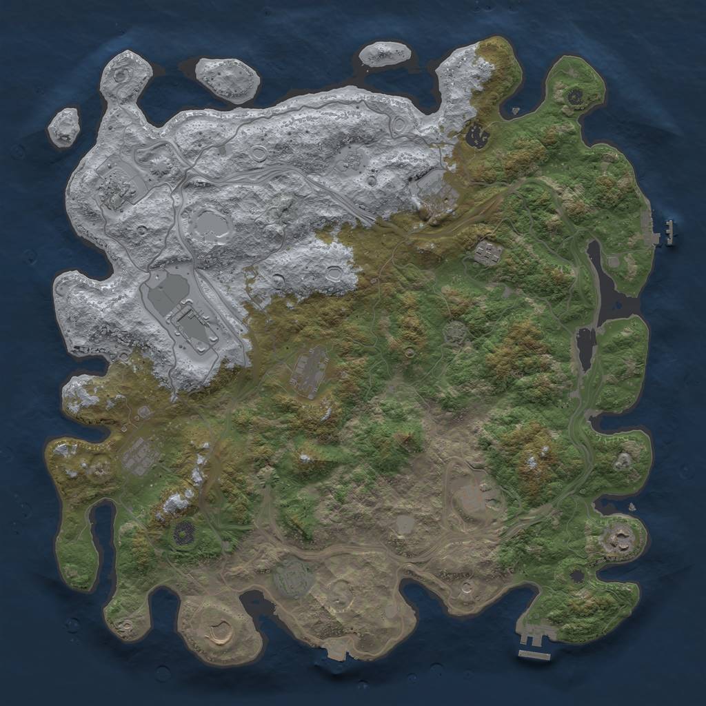 Rust Map: Procedural Map, Size: 4500, Seed: 651842404, 19 Monuments