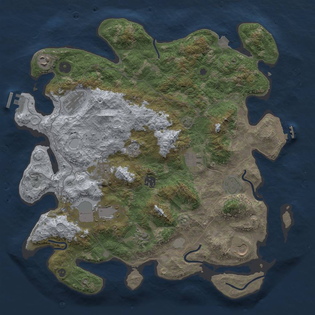 Rust Map: Procedural Map, Size: 4000, Seed: 331265997, 18 Monuments